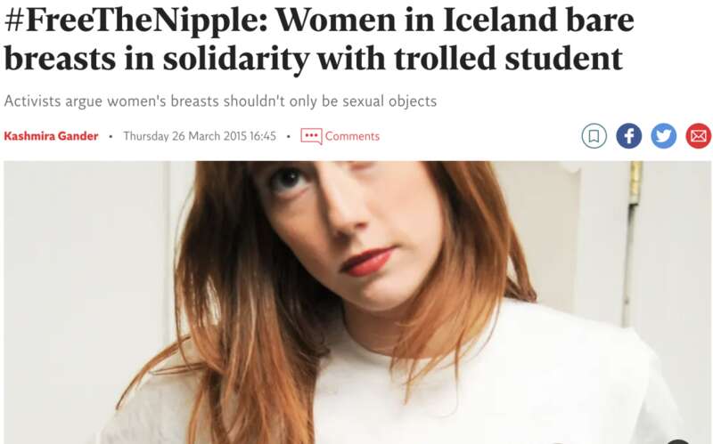 FreeTheNipple: Women in Iceland bare breasts in solidarity with